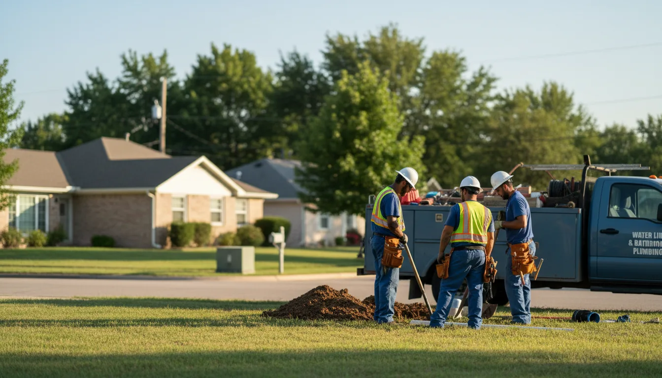 Residential water line and bathroom plumbing service in Magnolia, IA